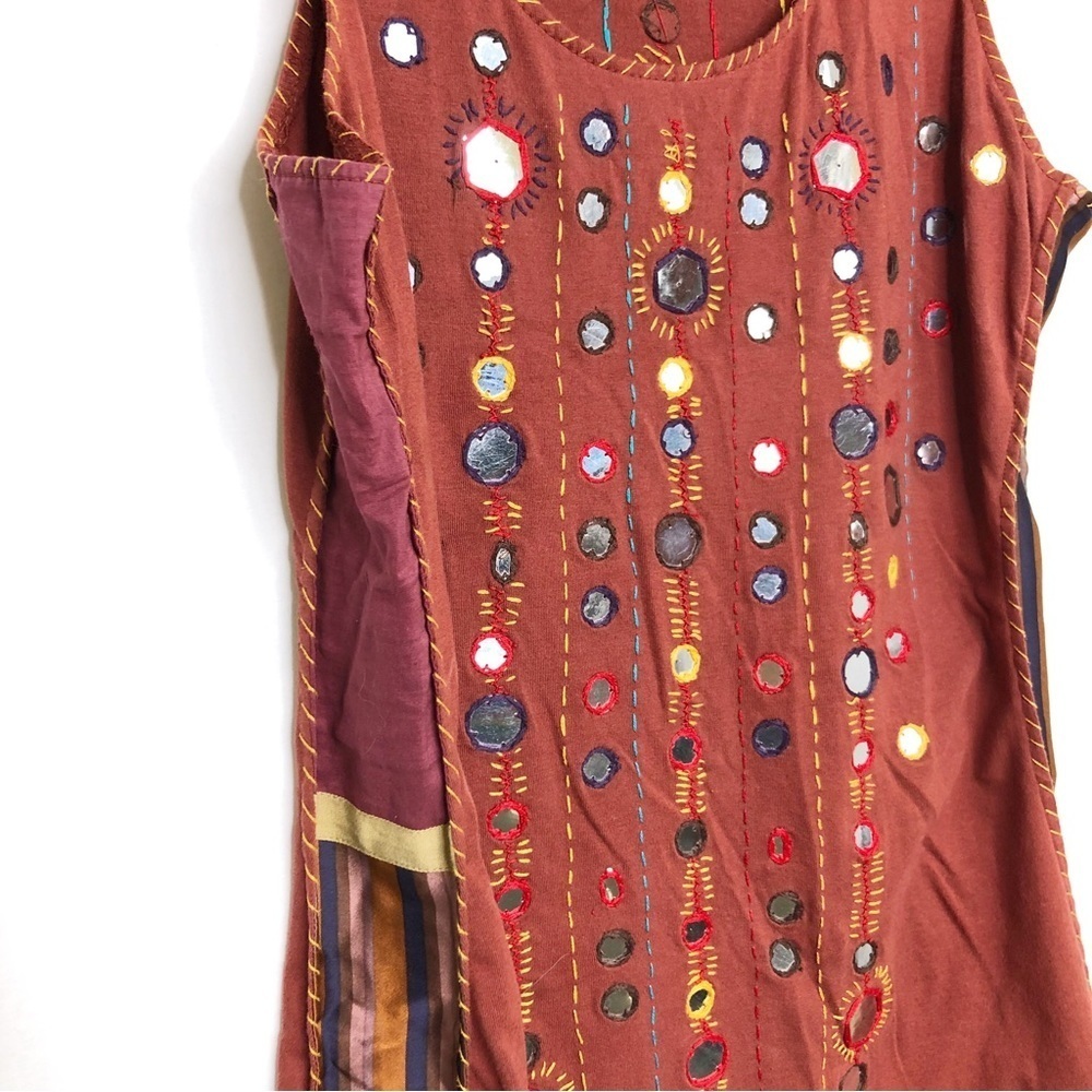 A Common Thread Boho Embroidered Embellished Tank… - image 5